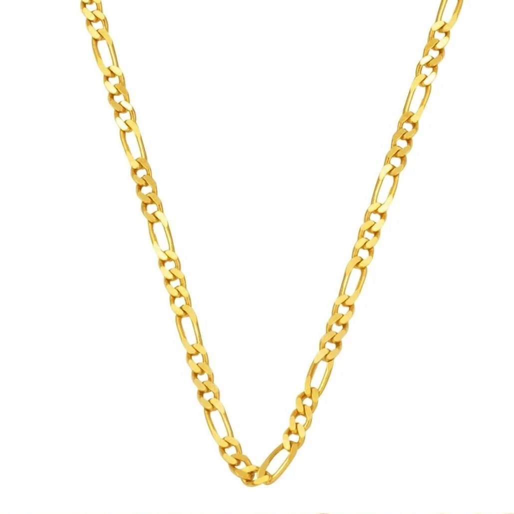 GOLD CHAIN NECKLACE - Figaro Chain 1,00 mm