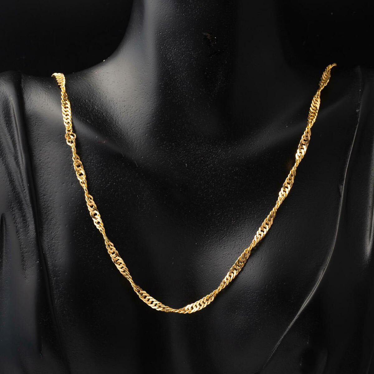 GOLD CHAIN NECKLACE - Singapore Chain 4,70 mm