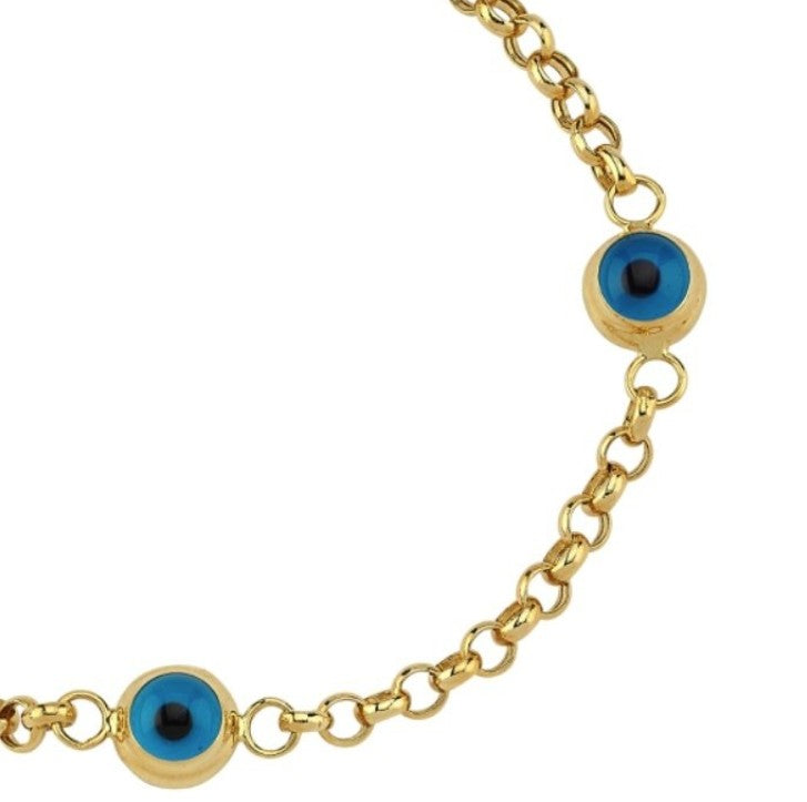 GOLD BRACELET - Evil Eye Bead