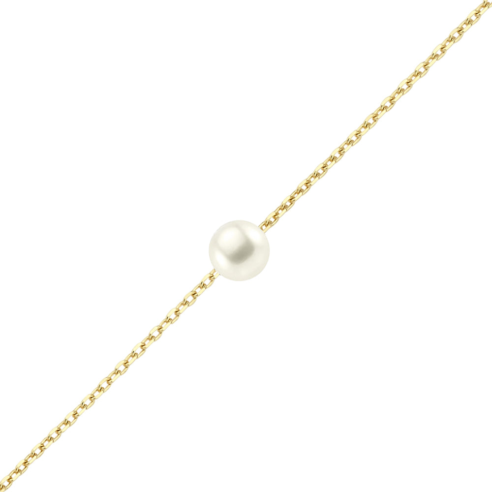 GOLD & PEARL BRACELET - Flat Pearl