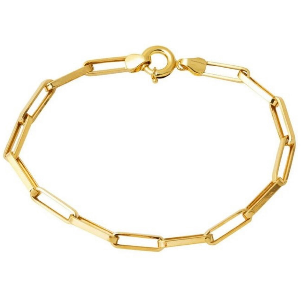 GOLD BRACELET - Hallow Paperclip Chain Bracelet 5,00 mm