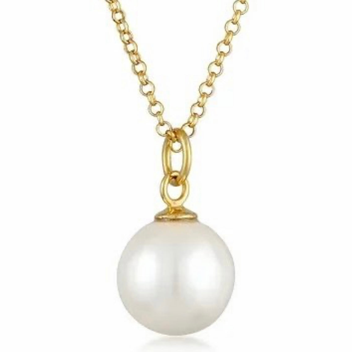 GOLD & PEARL NECKLACE - Single Pearl Top