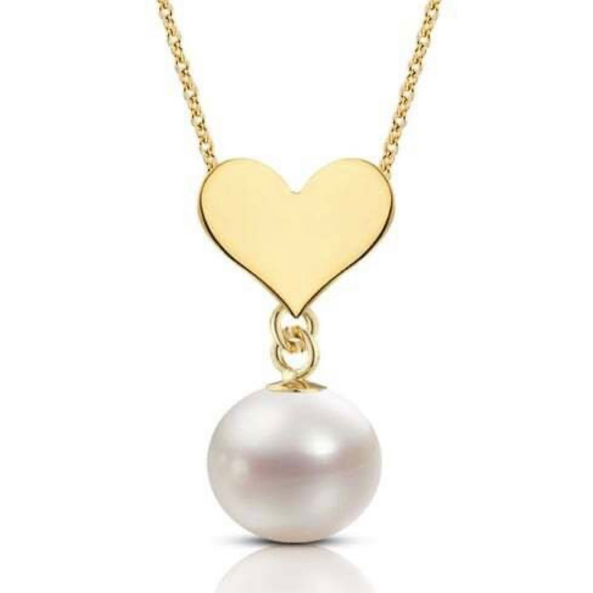 GOLD & PEARL NECKLACE - Heart Pearl