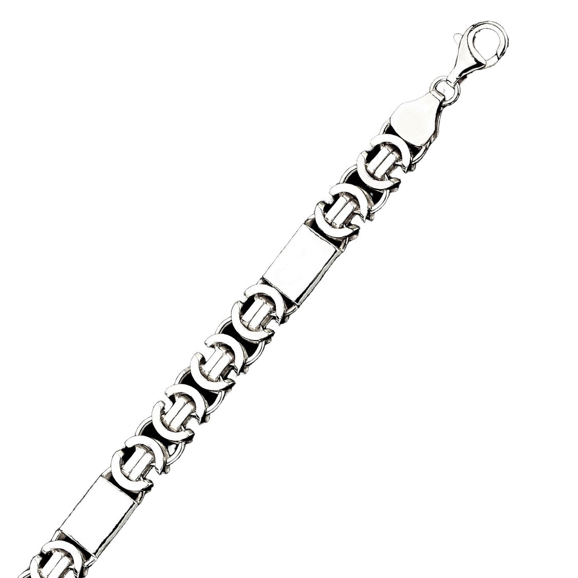 Silver Chain-Tube Ring Byzantine Oxide