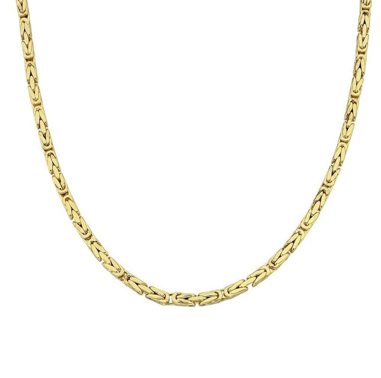 GOLD CHAIN NECKLACE - Byzantine King Chain