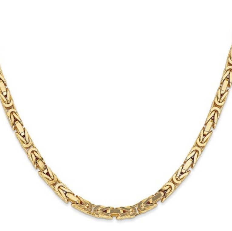 GOLD CHAIN NECKLACE - Byzantine King Chain