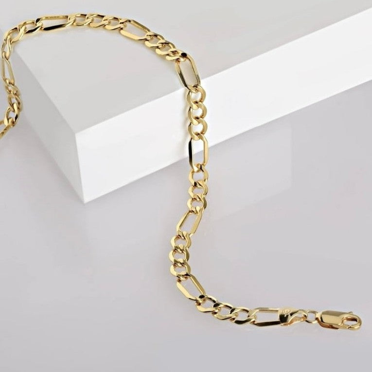 GOLD CHAIN NECKLACE - Figaro Chain 1,00 mm