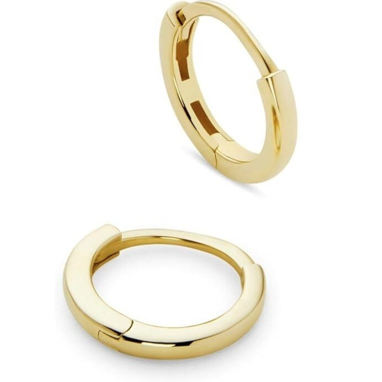 GOLD EARRING - Thin Flat Top Hoop