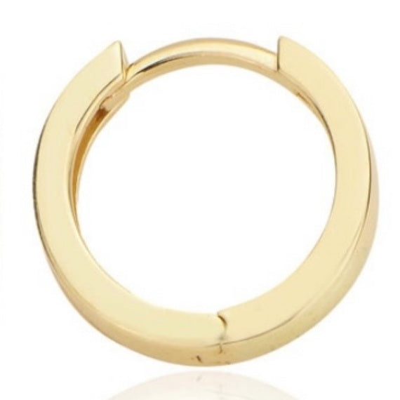 GOLD EARRING - Thin Flat Top Hoop
