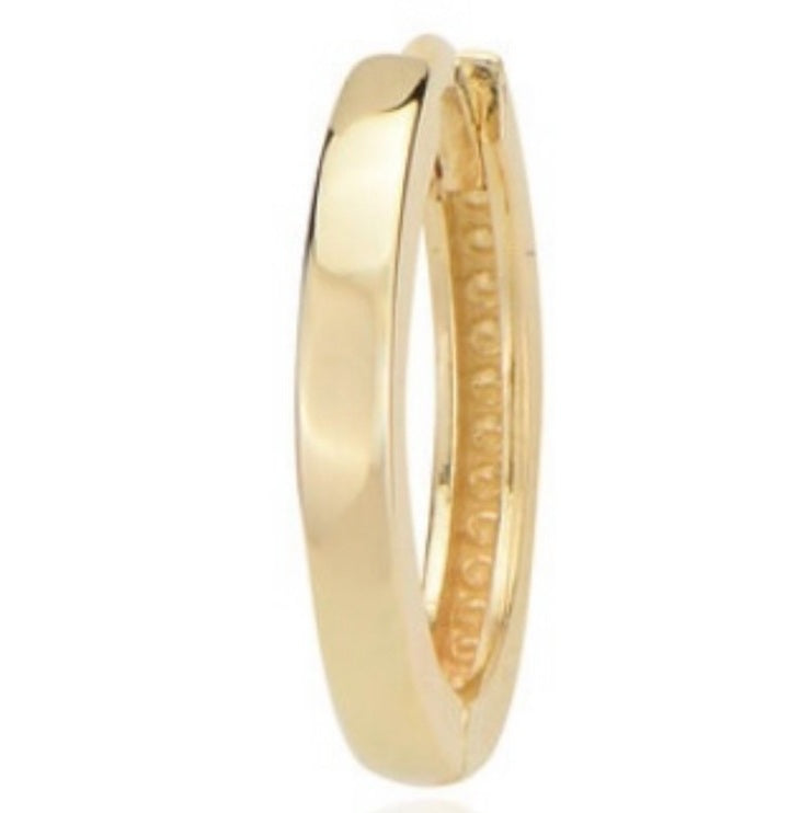 GOLD EARRING - Thin Flat Top Hoop