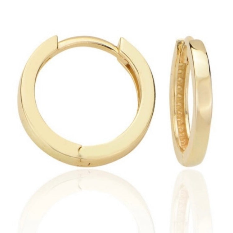 GOLD EARRING - Thin Flat Top Hoop