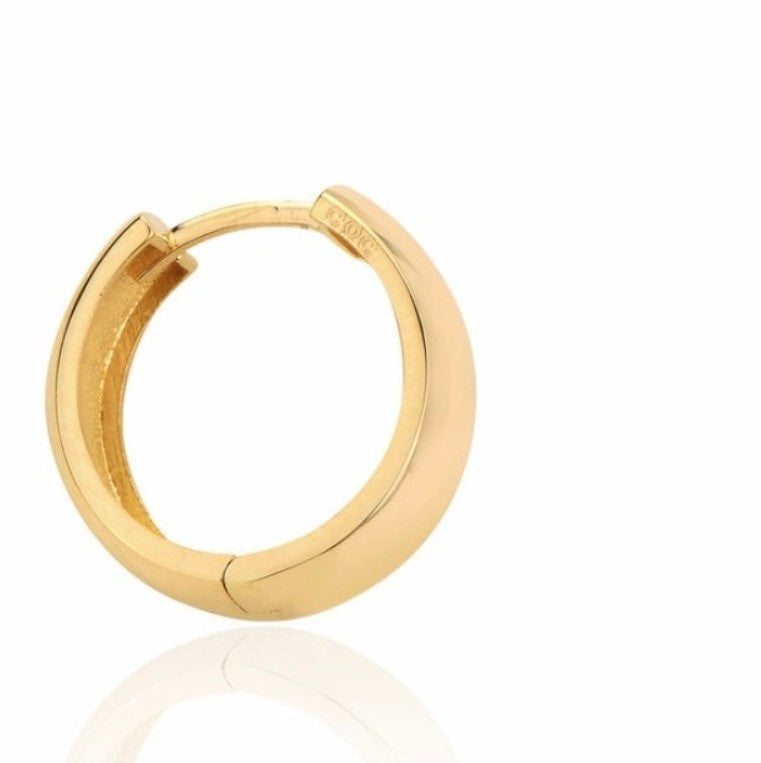 GOLD EARRINGS-14 Kt. Yellow Gold Stylish Hoop Earrings