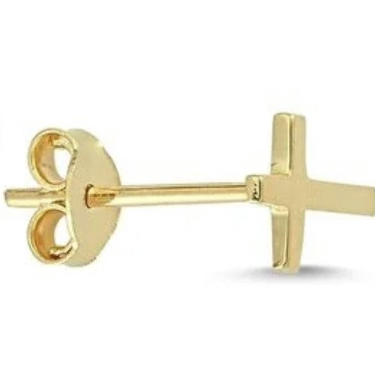 GOLD EARRING - Cross Stud Earring