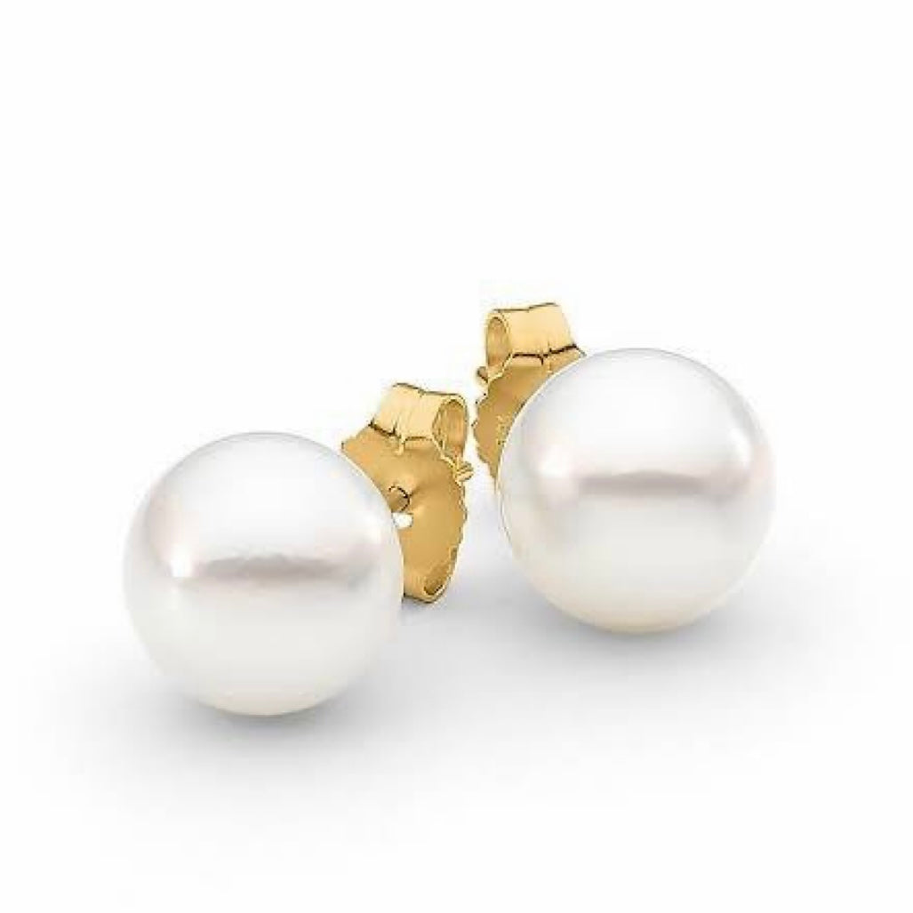 GOLD & PEARL EARRING - Pearl Stud