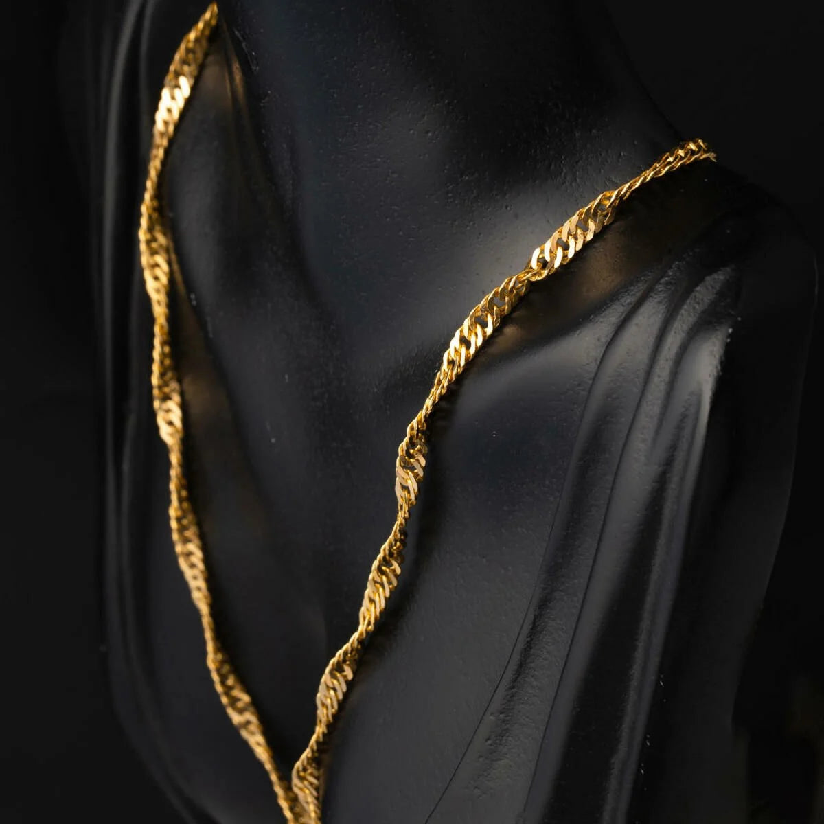 GOLD CHAIN NECKLACE - Singapore Chain 4,70 mm