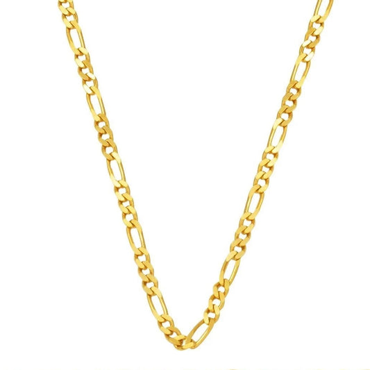 GOLD CHAIN NECKLACE - Figaro Chain 4,00 mm