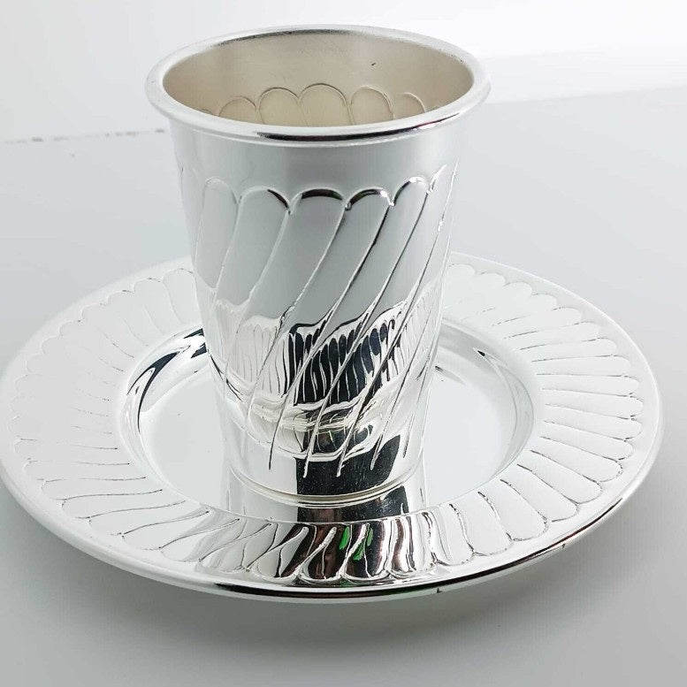 PLATED WINE GLASS -  Silver Plated Wine Glass Kiddush Cup no:1