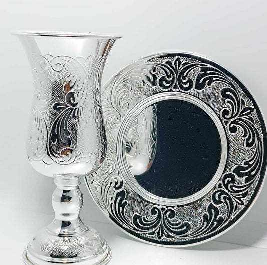 PLATED WINE GLASS -  Silver Plated Wine Glass Kiddush Cup no:3