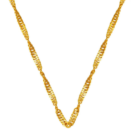 GOLD CHAIN NECKLACE - Singapore Chain 4,70 mm