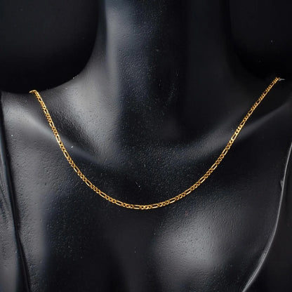 GOLD CHAIN NECKLACE - Figaro Chain 2,87 mm