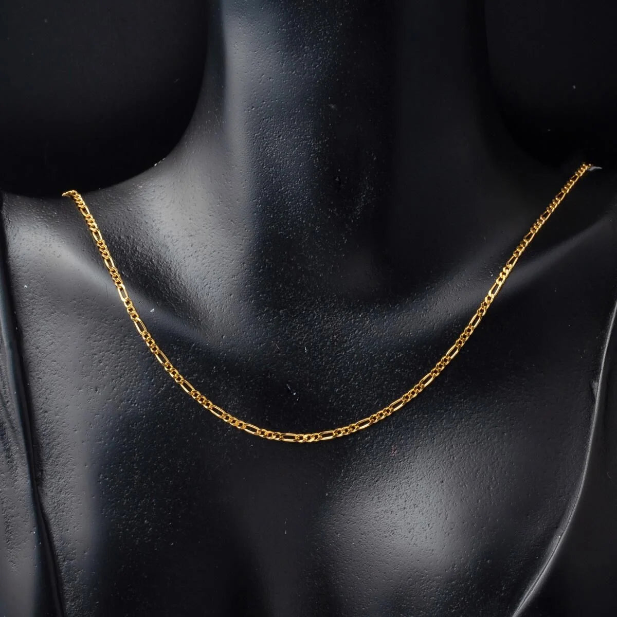 GOLD CHAIN NECKLACE - Flat Figaro Chain 1,90 mm