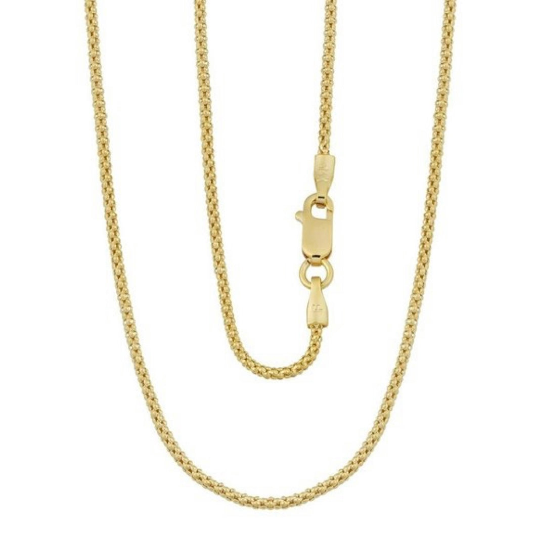 GOLD CHAIN NECKLACE - Popcorn Chain 3,00 mm
