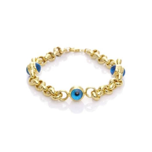 14K Gold Bracelet Evil Eye Bead