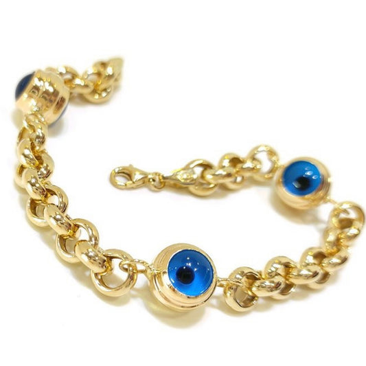 GOLD BRACELET - Evil Eye Doch Chain Bracelet 4,00 mm