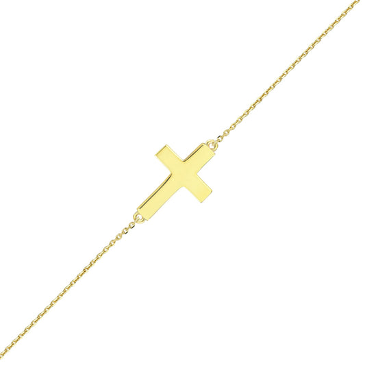 14K Gold Bracelet-Gold Cross Bracelet