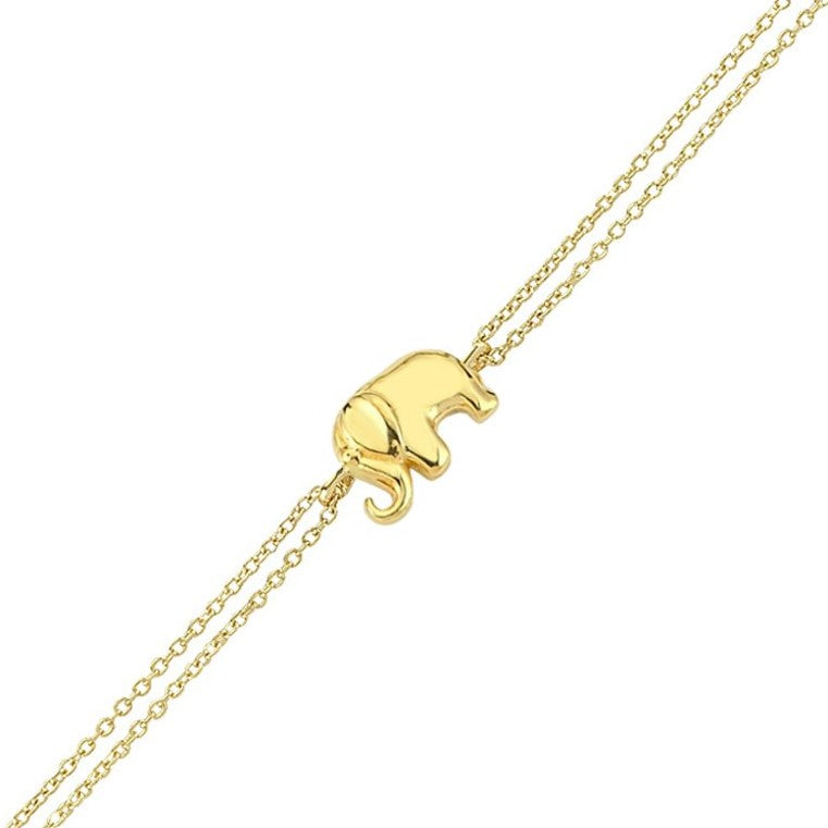 Pulsera de oro de 14 quilates con elefante