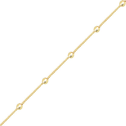 14K Gold Bracelet-Gold Thin Chain Ball Bracelet