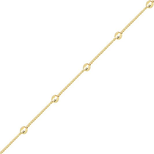 14K Gold Bracelet-Gold Thin Chain Ball Bracelet