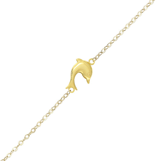 14K Gold Bracelet-Gold Elegant Dolphin Bracelet