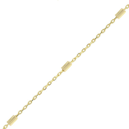 14K Gold Bracelet-Gold Tiny Bar Chain Bracelet