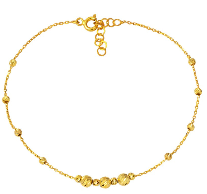 Bracelet en or 14 carats - Bracelet chaîne en or jaune 14 carats