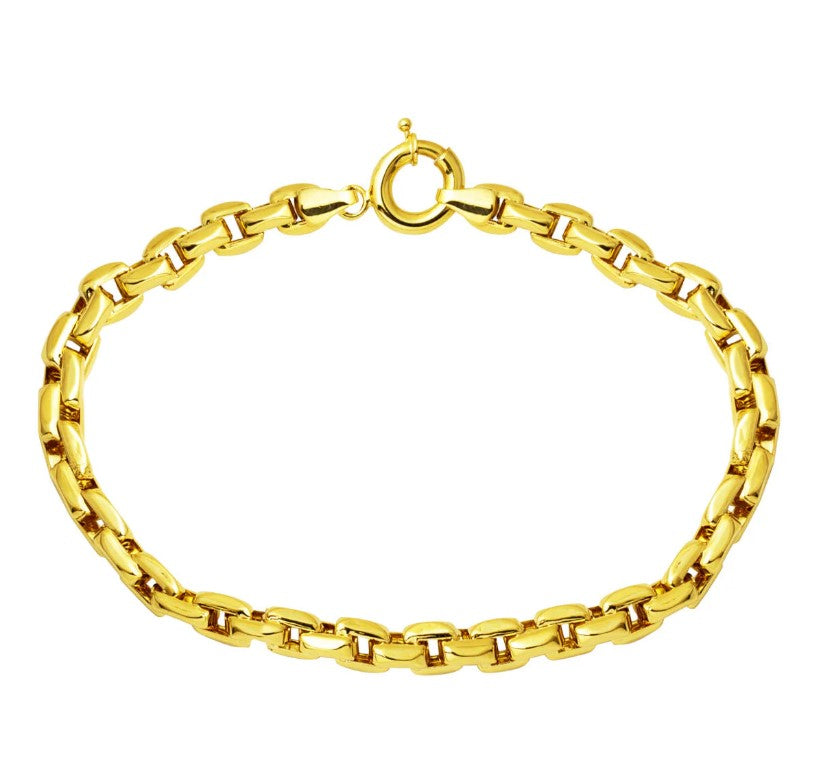 14K Gold Bracelet-14K Classic Gold Chain Bracelet