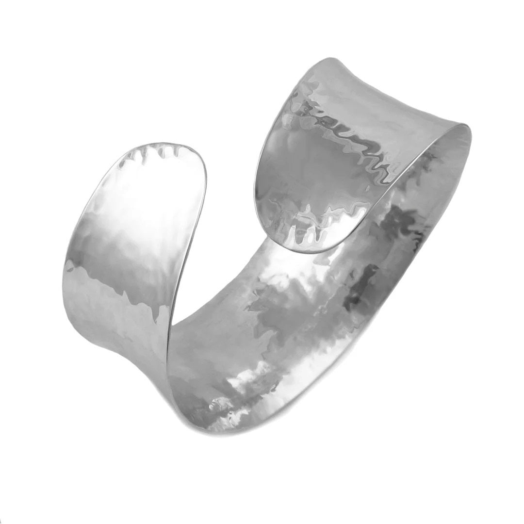 Silver Bracelet-Silver Shaped Inverted Curved Bracelet