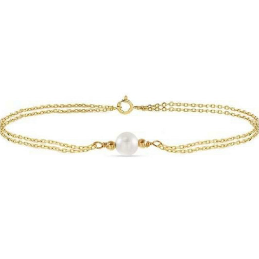 GOLD & PEARL BRACELET - 1 Pearl 2 Dorika Balls