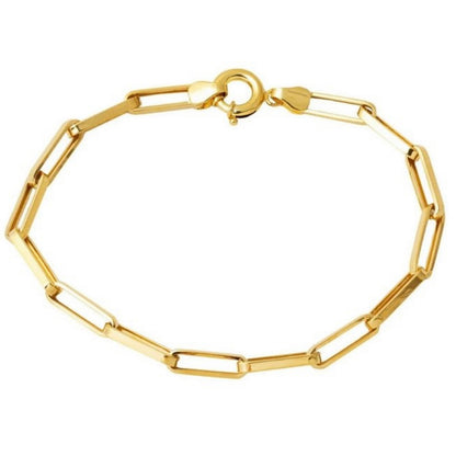 GOLD BRACELET - Hallow Paperclip Chain Bracelet 5,00 mm