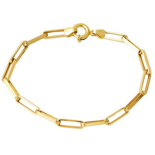 GOLD BRACELET - Hallow Paperclip Chain Bracelet 5,00 mm