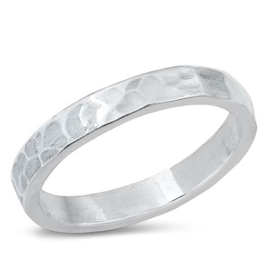 Silver Ring-Wide Hammered Silver Eternity Ring