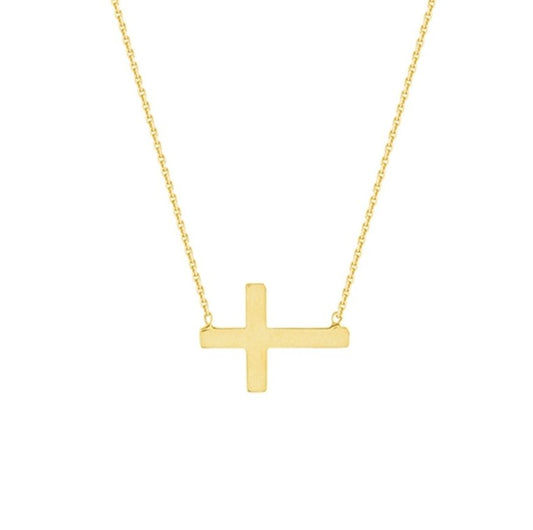 GOLD NECKLACE - Cornered Cross