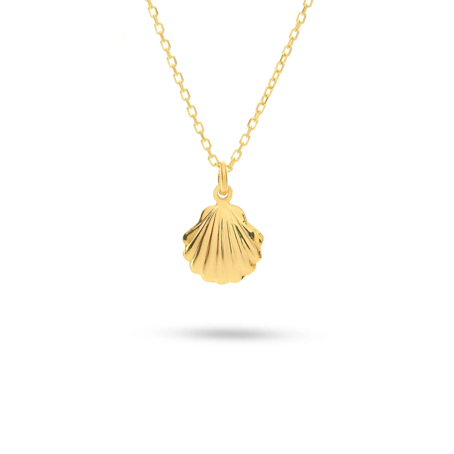 14K Gold Necklace Mussel Shell