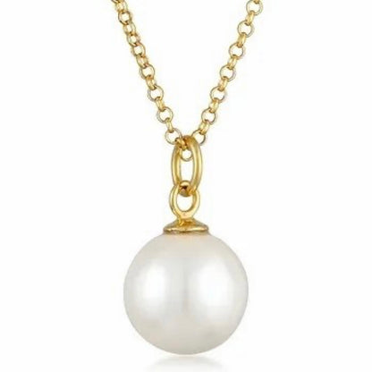 GOLD & PEARL NECKLACE - Single Pearl Top