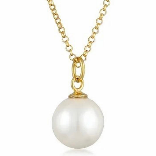 GOLD & PEARL NECKLACE - Single Pearl Top