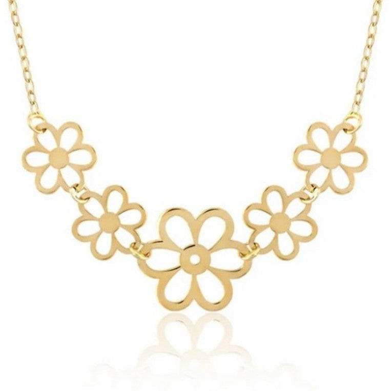 GOLD NECKLACE - Five Flowers