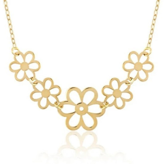 GOLD NECKLACE - Five Flowers