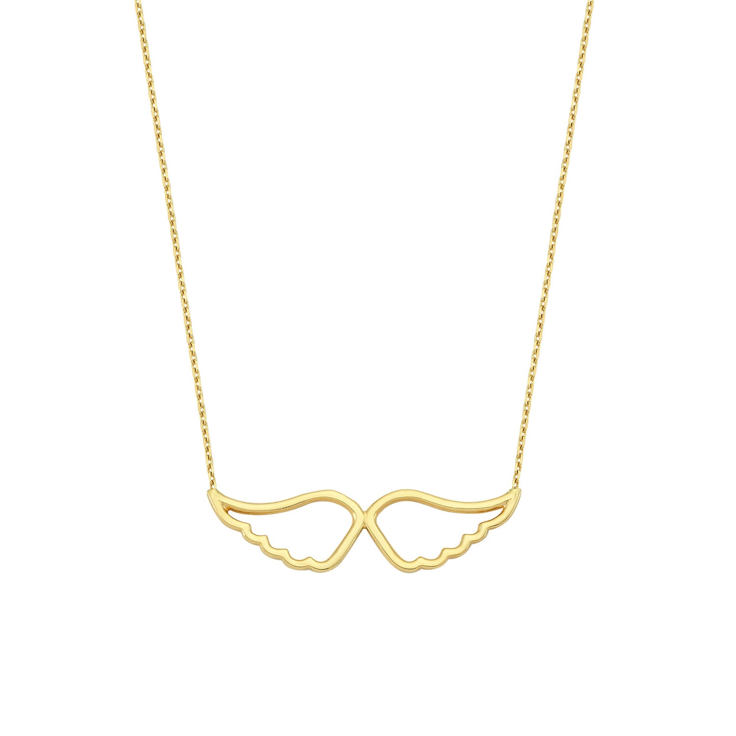 14K Gold Necklace-Gold Angel Wing Necklace