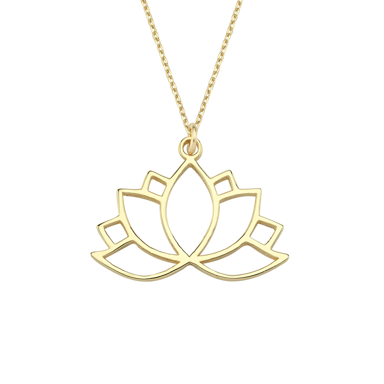 Collier en or 14 carats - Collier élégant en or avec fleur de lotus