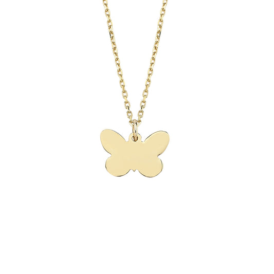 14K Gold Necklace-Gold Mini Butterfly Necklace